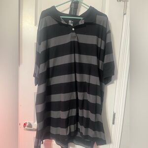 Black and Gray Striped Men's Shirt